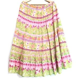 Lilly Pulitzer Vintage Maxi Peasant Skirt Sz L